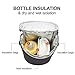 pipi bear Insulated Bottle Tote Bag, Portable Breast Milk Baby Double Bottle Cooler Bag with Adjustable Shoulder Strap(Fits up 2 Large 8 oz Bottle) (Dark Grey)