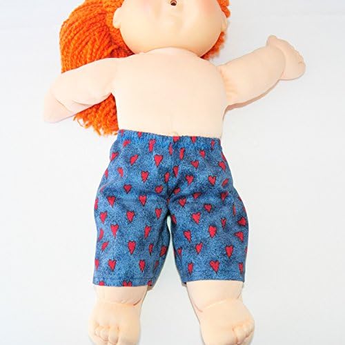 Cabbage Patch KIDS 16 INCH DOLL handmade navy blue and red heart valentine's day pants