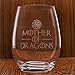 Treasure Trades 16 Ounce Mother of Dragons Wine Glass, Etched Clear