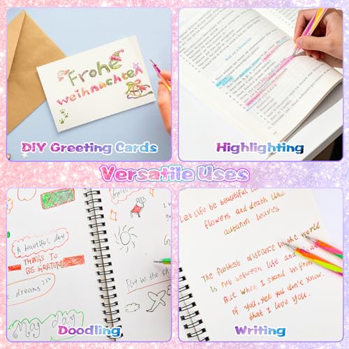 maritcan Party Bag Children's Birthday, 12 Rainbow Luminous Pens, Gifts for Girls 4-12 Years, Craft Set Children from 6 Years, Girls Gift, Easter Gifts Children, Easter Crafts