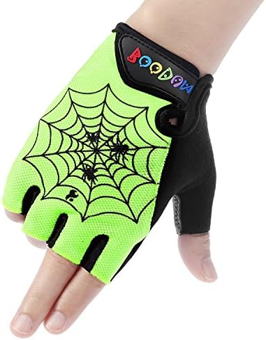 Snow Fox Sports Boodun Kids Biking Gloves, Children Cycling Gloves Antiskid Half-Finger Climbing Hiking Running Gloves for Boys Girls