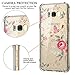 Cutebe Shockproof Hard PC+ TPU Bumper Case Scratch-Resistant Cover for Samsung Galaxy S8 Plus (2017) Pink Flower and Patterfly