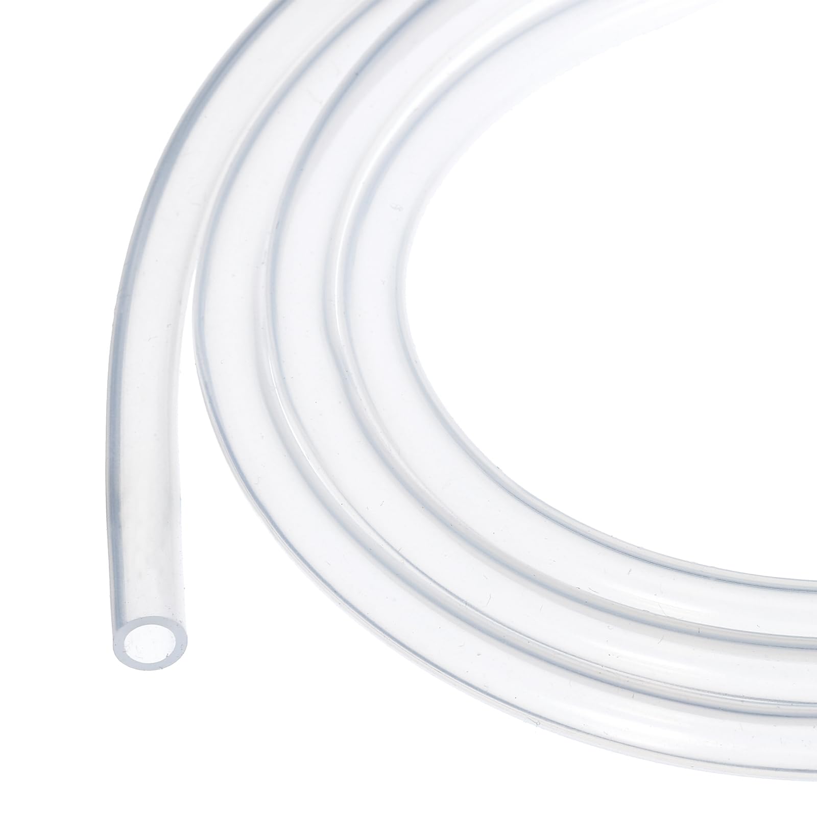 Rebower 6.6ft Silicone Tubing 5mm ID 8mm OD Clear Industrial Plastic Tubing Pure Silicone Hoses for Pump Siphoning Draining Irrigation Brewing