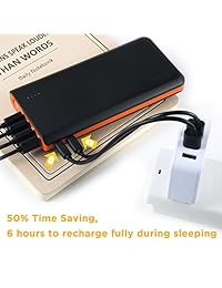 Batería externa de 20000 mAh EasyAcc, Negro y anaranjado