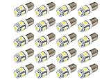 JKLcom BA9S LED Bulb 20 Pack,5050 5SMD BA9S LED Light bulb white for Car Interior Light Bulb