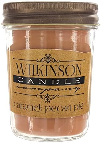 Wilkinson Candle Co. Small 8 Ounce Jam Jar Soy-Lotion Candle (Caramel Pecan Pie)