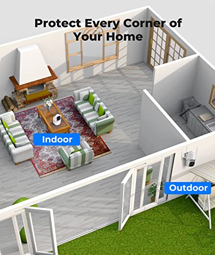 Outdoor Security Camera, Wireless Outdoor Camera with Color Night Vision, AI & PIR Motion Detection, Battery Powered Security Camera Wireless Outdoor, 2-Way Audio, SD/Cloud, X85 2K + X83-Black 1080P