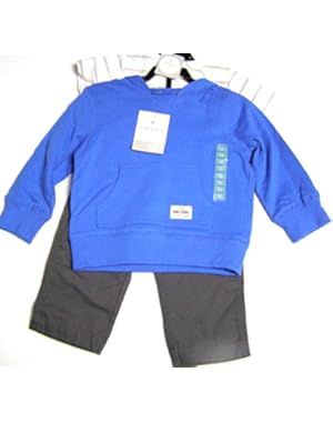 3 Piece Set Hoodie, T Shirt, Chinos 18 Months White/Blue/Gray