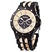 Bewell W116C Mens Wooden Watch with Date Day Luminous Hands Lightweight Wristwatch