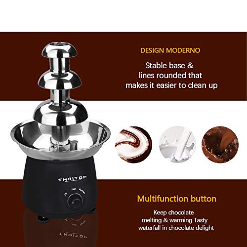THRITOP Chocolate Pro Fountain,3Tier Stainless Steel Tower Chocolate
