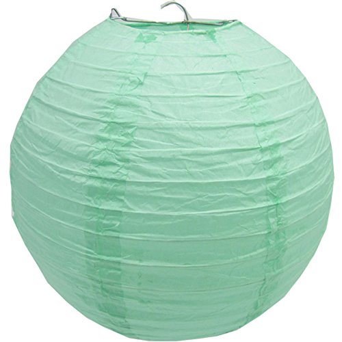 4",6",8",10",12",14",16" Round Paper Lanterns Lamp Shade Wedding Birthday Party (12"(30CM), Mint Green)