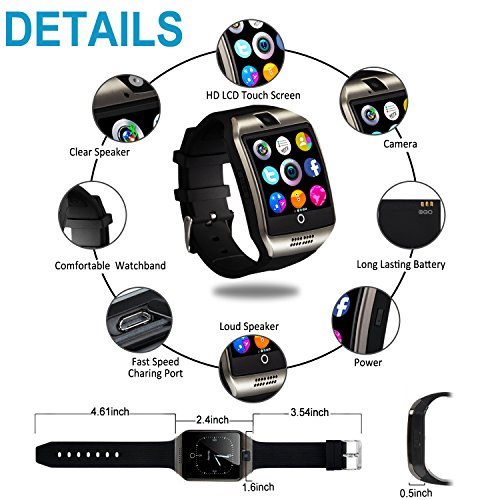 image for Kindak Smart Watch Bluetooth Smartwatch with Camera TouchScreen SIM Ca