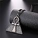 U7 Men's Pyramid Ankh Cross Pendant Vintage Black Gun Plated Rhinestone Inlaid Egyptian Jewelry