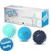 Radical Fitness Ball Massage Ball Roller Set - Lacrosse and Spiky Ball Combo Pack - Massage Balls Perfect for Trigger Point and Foot Massaging, Light Blue, Pale Blue, Dark Grey
