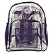 K-Cliffs Clear Backpack Heavy Duty See Through Student Bookbag Large Durable School Bag Quality Transparent PVC Travel Security Workbag Purple
