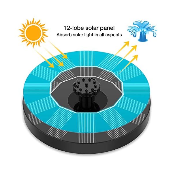 AISITIN-Solar-Fountain-Pump-Solar-Powered-Water-Fountain-with-6-Nozzles-Floating-Solar-Pond-Pump-for-Bird-Bath-Garden-Pond-Pool-and-Fish-Tank AISITIN Solar Fountain Pump, Solar Powered Water Fountain with 6 Nozzles, Floating Solar Pond Pump for Bird Bath, Garden…
