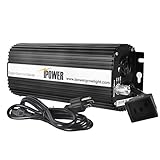iPower GLBLST1000D Horticulture 1000 Watt Digital Dimmable Electronic Ballast for Hydroponic HPS MH Grow Light, Ballast-1000W, Black