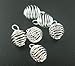 HOUSWEETY Small Size 100pcs Spring Bead Cages Pendants for Jewelry Making 8x9mm (Silver Plated)