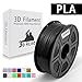 Dark Black PLA 3D Printer Filament 1.75 mm 1KG Spool(2.2lbs), Dimensional Accuracy +/- 0.02 mm,3D Printing Filament Black PLA