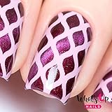 Whats Up Nails - Fishnet Nail Stencils Stickers Vinyls for Nail Art Design (1 Sheet, 12 Stencils)