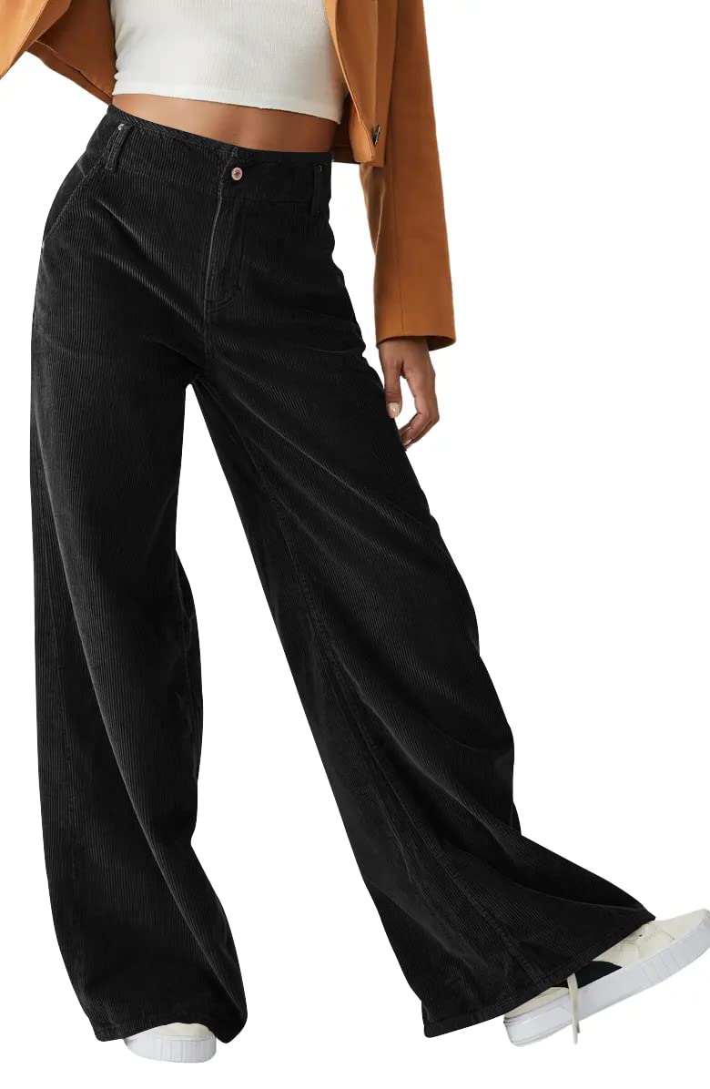 Corduroy High-Waist Wide Leg Pants