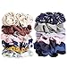 KECUCO 14 Colors Women's Chiffon Flower Hair Scrunchies Hair Bow Chiffon Ponytail Holder, Including 8 Colors Chiffon Flower Hair Scrunchies and 6 Solid Colors Chiffon Hair Ties (STYLE 1)