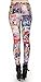 RiverPanda Comic Digital Printed Leggings - Blue/Black/Orange, Small-Medium