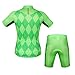 WOSAWE Mens Breathable Cycling Jersey Padded Shorts (Green Suit, XL)