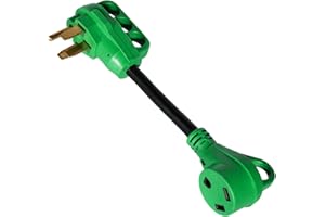 RVISTA 50 Amp to 30 Amp RV Adapter Cord 12 Inch, NEMA 14-50P to NEMA TT-30R Electrical Converter with LED Indicator and Disconnect Handle for Camper and RV, ETL Certified