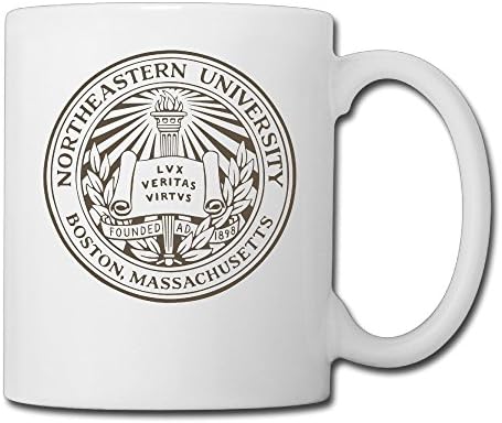 White Northeastern University Logo Ceramic Mugs 11oz Unisex Printed On Both Sides