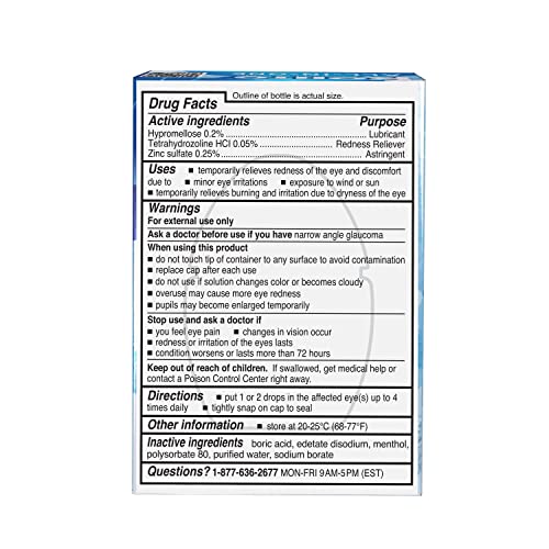 ROHTO ALL-IN-ONE MULTI-SYMPTOM COOLING EYE DROPS, ALL-IN-ONE ASTRINGENT, LUBRICANT & REDNESS RELIEVER EYE DROPS FOR IRRITATED, DRY, BURNING, WATERY, ITCHY, RED, GRITTY EYES, 0.4 FL OZ BOTTLE