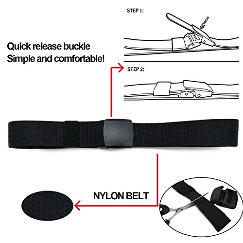 WYuZe Nylon Web Belt Outdoor Casual Mens Military No metal Buckle Webbing belt