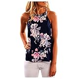 Inkach Women Sleeveless Flower Printed Tank Top Casual Blouse Vest T Shirt (S)