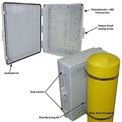 Altelix Pole Mount NEMA Enclosure 17x14x6 (14" x 9" x 4.5" Inside Space