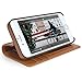 Twelve South Journal for iPhone SE (2nd Gen), 8/7/ 6, Full Grain Leather Wallet Folio Case and Display Stand, (Cognac)