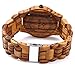 Bewell W086B Mens Wooden Watch Analog Quartz Lightweight Handmade Wood Wrist Watch