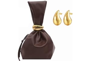 Anopo Wristlet Purse for Women with Gold Earring Small PU Leather Evening Clutch Mini Tote Handbag