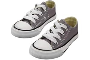 iFANS Boys and Girl Low Top Canvas Kids Lace up Sneakers