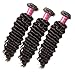 ALI JULIA 10A Brazilian Virgin Deep Curly Wave Hair Weft 3 Bundles 100% Real Unprocessed Human Hair Weave Extensions Natural Color 95-100g/pc (14 16 18 inches)