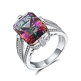 Aurora Tears 7.8 cttw Colors Rainbow Mystic-Topaz Ring Size 9 for Women DR0001M-9