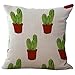 Set of 4 Throw Pillow Covers, YIFAN Tropical Cactus Plants Pattern Polyester Ramie Square Pillow Cover Decorative Cushion Case Pillowcase Home Decor 17.717.7 Inch