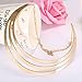 Swhitee Luxury 3 Layers Semicircle Golden Chain Statement Necklace