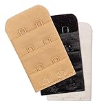 Women's Bra Extender 2 Hook Narrow 3 Pack (Black Beige White)
