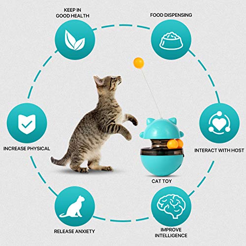 BERLISA Cat Slow Feeder Toy Funny Tumbler Style, IQ Traning