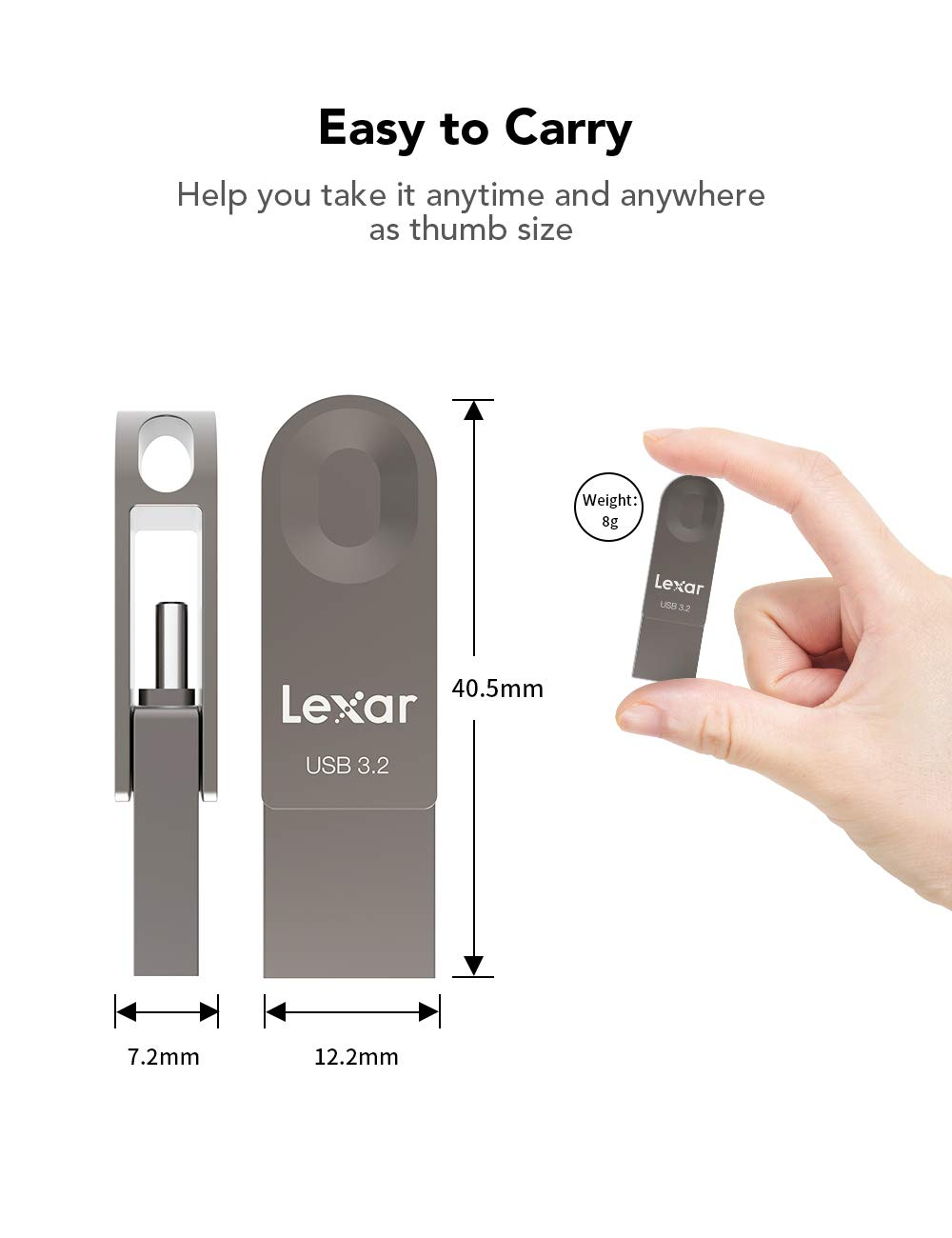 Lexar E32C 64GB Type-C USB Flash Drive, USB-A&USB-C 3.2 Gen 1 Dual Drive OTG 100MB/s Read, Thumb Drive Swivel Design Jump Drive for USB 3.0/2.0, Memory Stick for Android Smartphone, Laptop, PC