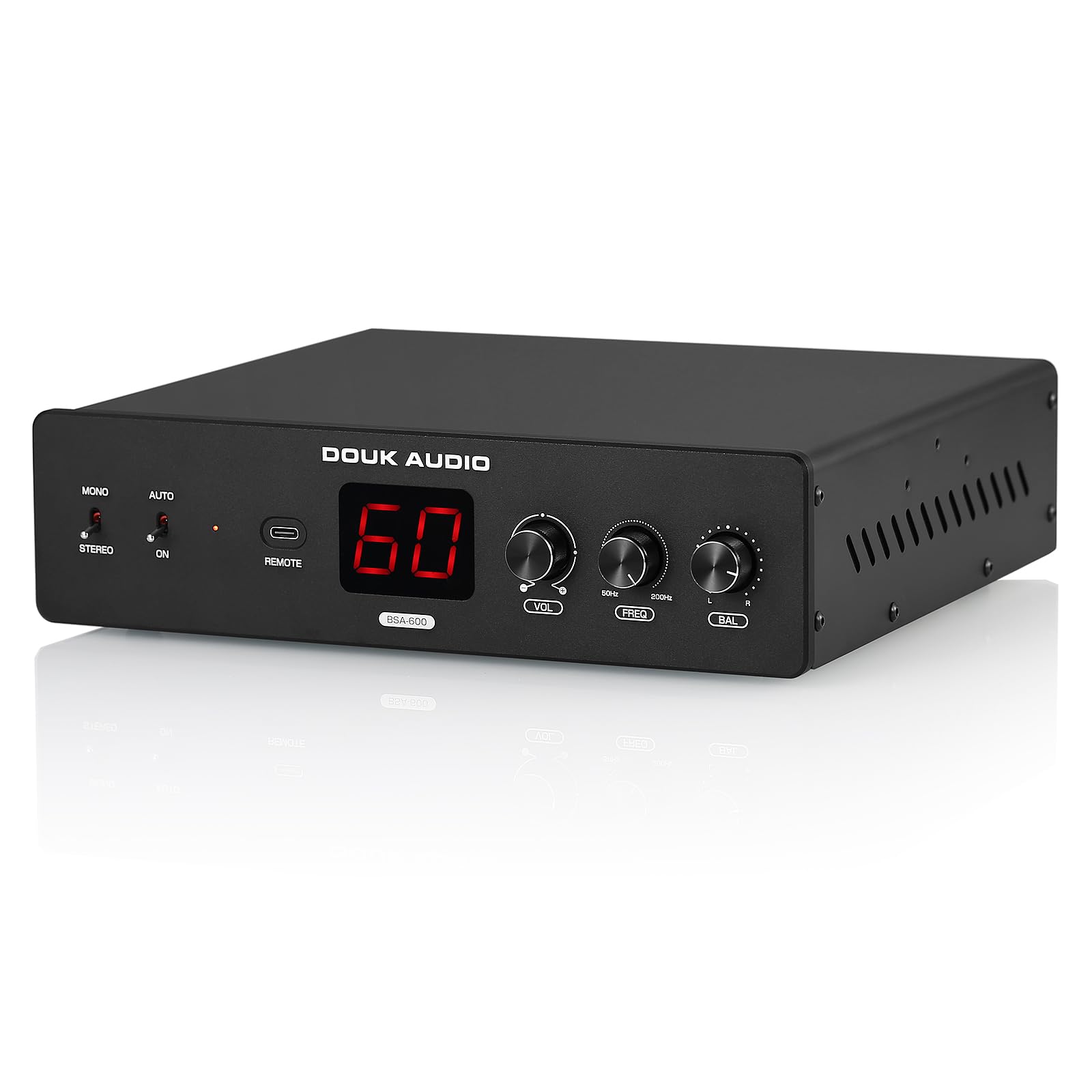 Photo 1 of Douk Audio 230W Bass Shaker Amplifier: Bridgeable Stereo/Mono Subwoofer Power Amp with Wired Remote for Home Theaters/Gaming Chairs/Sim Racing Rigs [BSA600 V2.0]