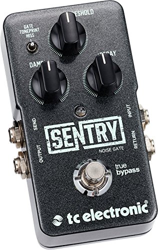TC Electronic Sentry Noise Gate Pedal Bundle with AC Adapter, 2 Patch Cables, and 6 Dunlop Picks