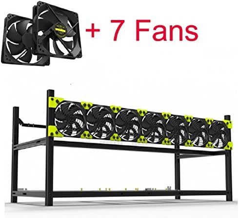 Open Air Frame Mining Rig Overlying Case Rack For 8 GPU Stackable ETH BTC UDW (Black-F)