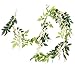 Sunrisee 2 Pcs Artificial Flowers Garlands 6FT Silk Wisteria Ivy Vine Hanging Flower Greenery Garland for Wedding Party Home Garden Wall Decoration, White
