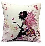 Cotton Linen Girl with Pink Wing Elves and